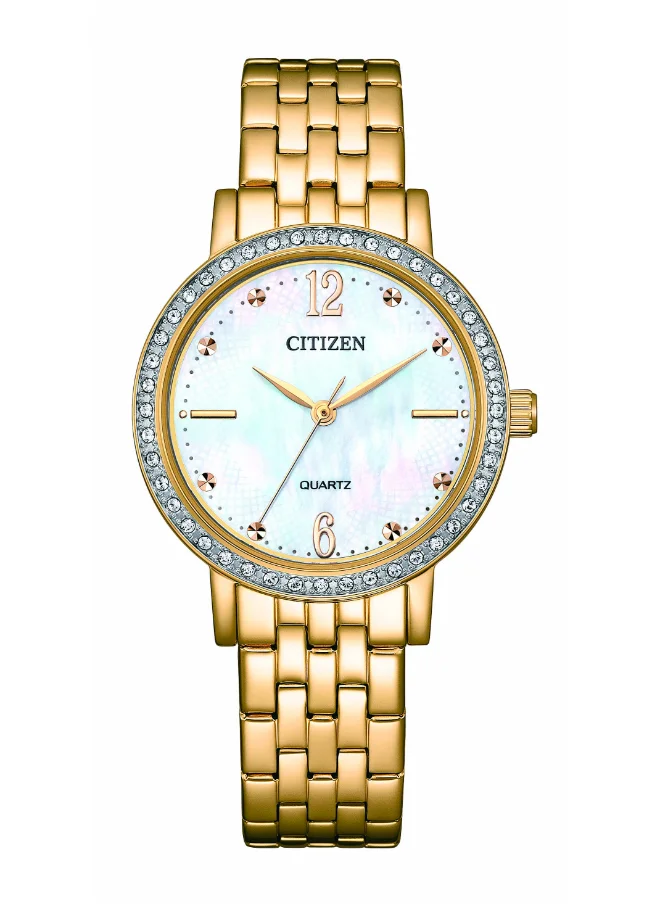 سيتيزن Women's Analog Round Shape Stainless Steel Wrist Watch EL3103-57D - 31 Mm