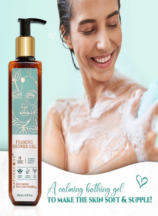 Nature Code NATURECODE Organic Foaming Shower Gel | AYUSH Approved | With Aloe Vera, Rosemary & Wheatgerm Oil | Refreshing Body Wash for Soft & Smooth Skin | Paraben-Free | 200ml - Image 2