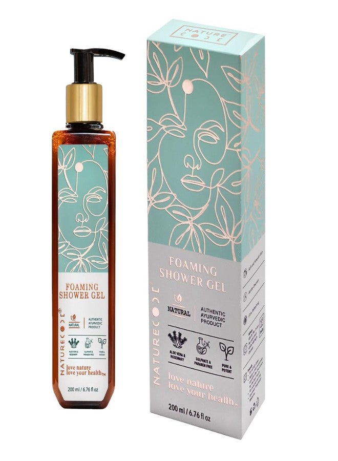 Nature Code NATURECODE Organic Foaming Shower Gel | AYUSH Approved | With Aloe Vera, Rosemary & Wheatgerm Oil | Refreshing Body Wash for Soft & Smooth Skin | Paraben-Free | 200ml - Image 1