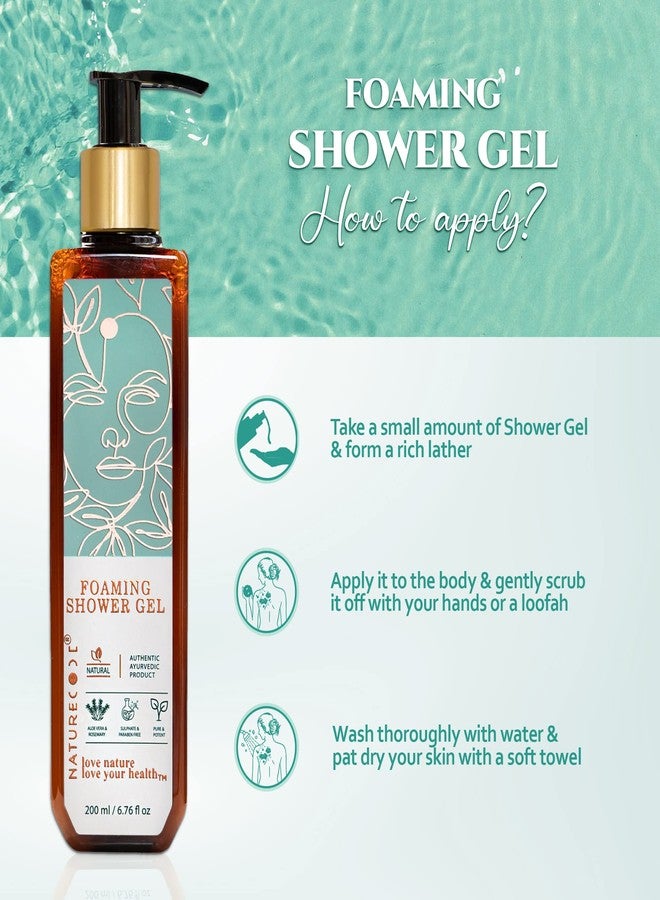 Nature Code NATURECODE Organic Foaming Shower Gel | AYUSH Approved | With Aloe Vera, Rosemary & Wheatgerm Oil | Refreshing Body Wash for Soft & Smooth Skin | Paraben-Free | 200ml - Image 5