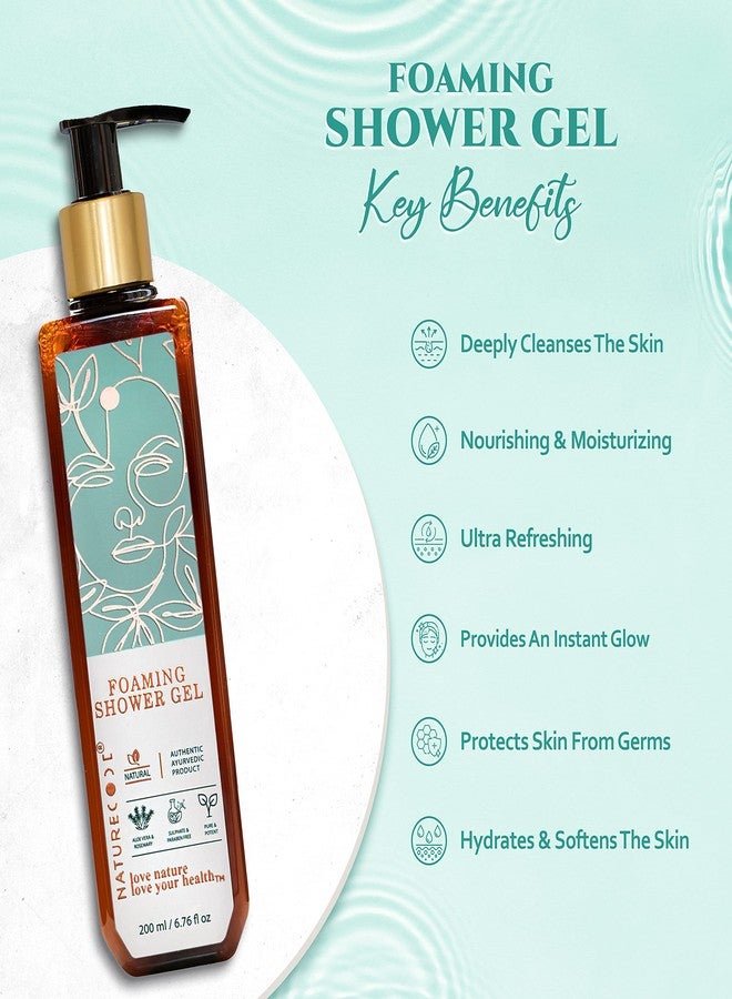 Nature Code NATURECODE Organic Foaming Shower Gel | AYUSH Approved | With Aloe Vera, Rosemary & Wheatgerm Oil | Refreshing Body Wash for Soft & Smooth Skin | Paraben-Free | 200ml - Image 3
