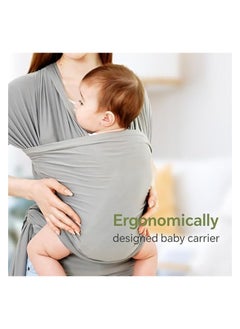 erorex Baby Carrier Wrap- Baby Wrap Carrier for All- Breathable and Convenient Baby Sling with Various Usage- Infant Carrier for Freeing Hands- Baby Wraps Carrier for Newborn Infants- Light Grey  - Image 3