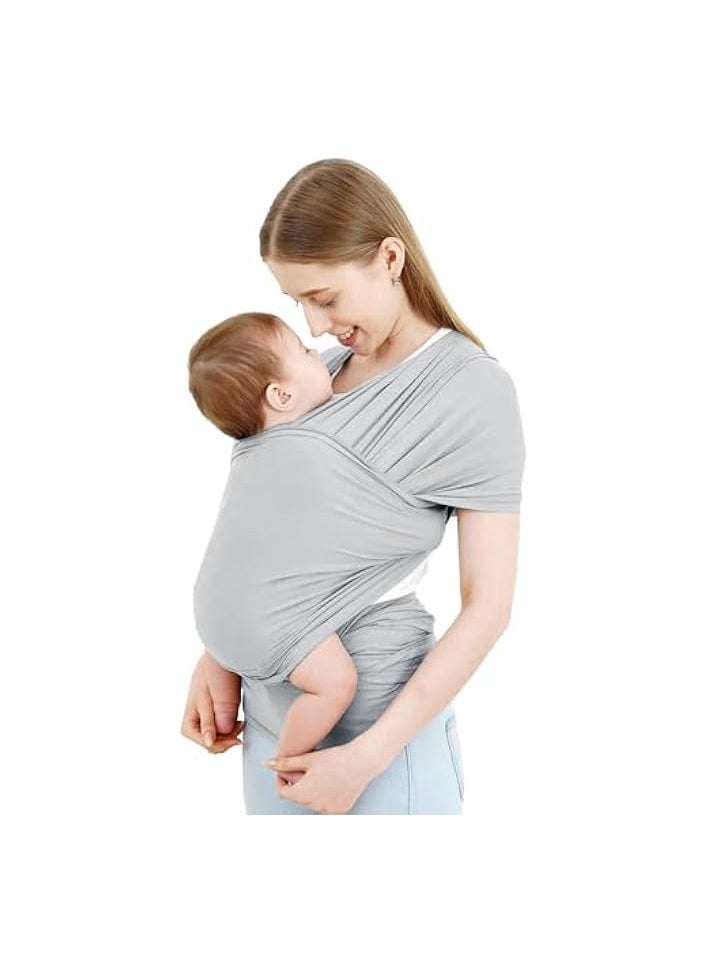 erorex - Baby Carrier Wrap- Baby Wrap Carrier for All- Breathable and Convenient Baby Sling with Various Usage- Infant Carrier for Freeing Hands- Baby Wraps Carrier for Newborn Infants- Light Grey - Image 1