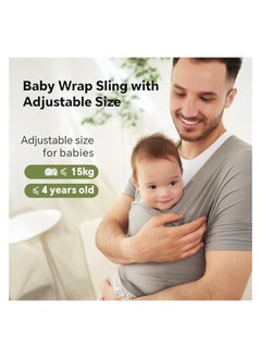 erorex Baby Carrier Wrap- Baby Wrap Carrier for All- Breathable and Convenient Baby Sling with Various Usage- Infant Carrier for Freeing Hands- Baby Wraps Carrier for Newborn Infants- Light Grey  - Image 2