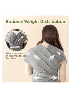erorex Baby Carrier Wrap- Baby Wrap Carrier for All- Breathable and Convenient Baby Sling with Various Usage- Infant Carrier for Freeing Hands- Baby Wraps Carrier for Newborn Infants- Light Grey  - Image 4