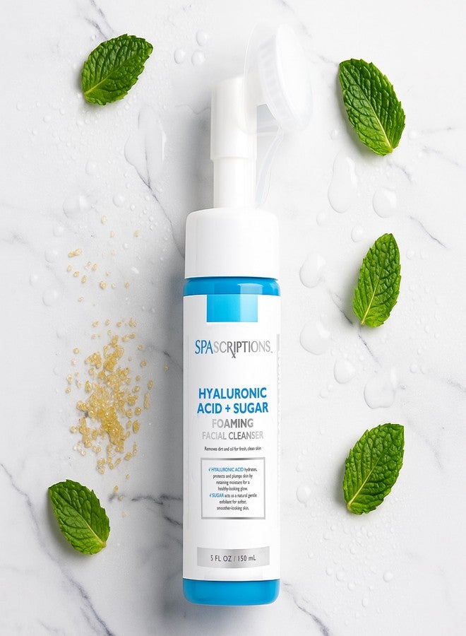 SpaScriptions Hyaluronic Acid + Sugar Foaming Facial Cleanser, pH Balanced, Non Comedogenic, Paraben Free, For All Skin Types, 5 fl oz / 150 mL - Image 4
