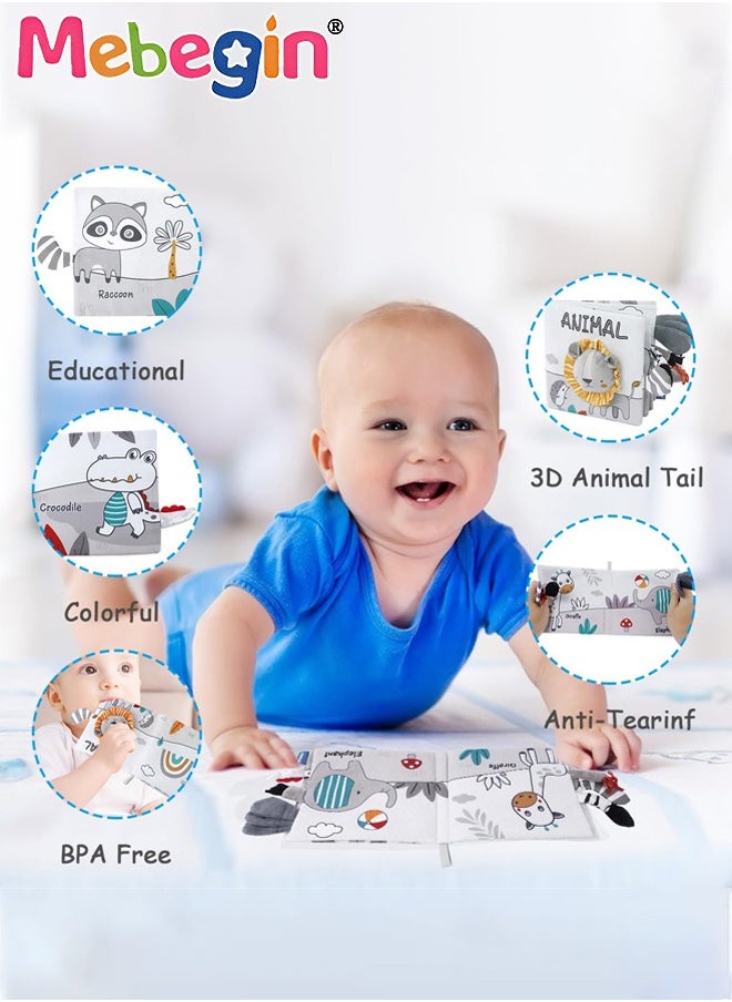 MEBEGIN Baby Soft Cloth Book with 3D Lion Shape and Sound, Nontoxic Washable Baby Sensory Books, Baby Activity Crinkle Books, Hand-bag Sized Lightweight Soft Books, Sensory Interactive Toys, Early Education Toys for Infants  - Image 2