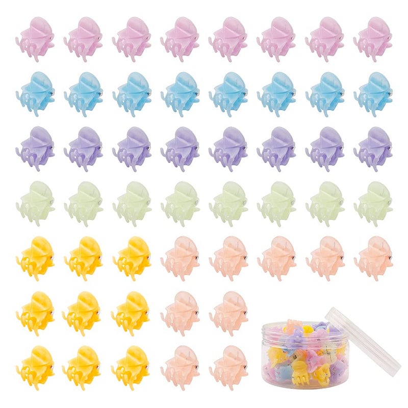 Yongdeli 50 PCS Mini Hair Claw Clipsï¼Œ Bangs Strong Grip Multifunction Clamp Clips. (Jelly color) - Image 1