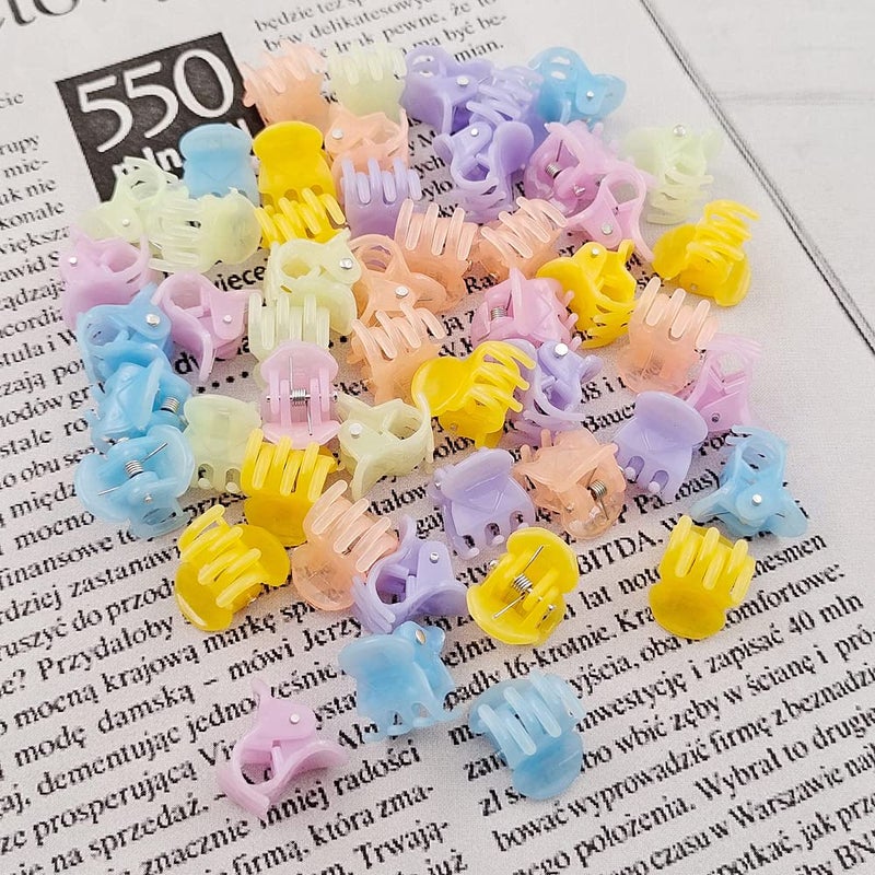 Yongdeli 50 PCS Mini Hair Claw Clipsï¼Œ Bangs Strong Grip Multifunction Clamp Clips. (Jelly color) - Image 4