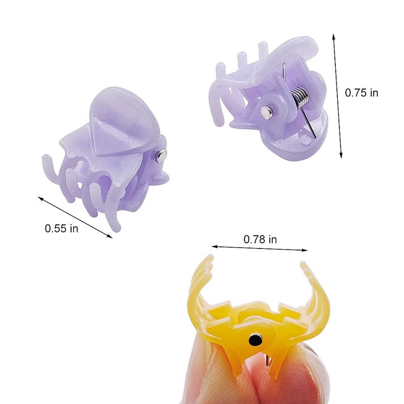 Yongdeli 50 PCS Mini Hair Claw Clipsï¼Œ Bangs Strong Grip Multifunction Clamp Clips. (Jelly color) - Image 2