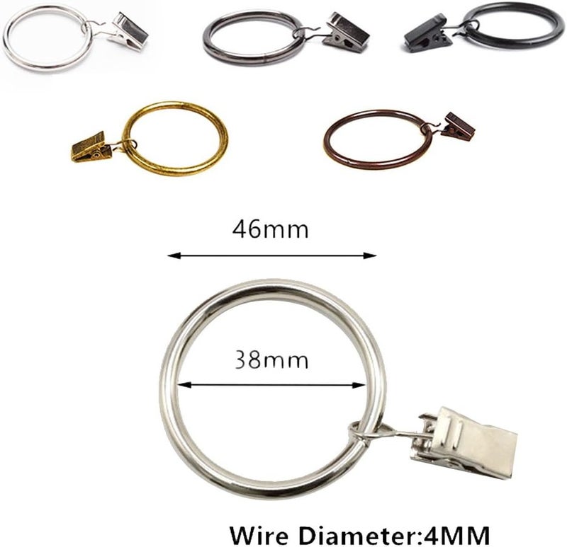 SeeRaphee 20PCS Bronze Curtain Clips Rings Metal Drapery Curtain Rings Interior Diameter 38mm/1.5 Inch Electroplating Processing - Image 4