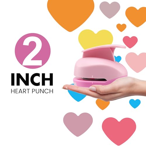 MyArTool 2 Inch Heart Paper Punch - Press Down to Punch Out a Clean, Even Heart Every Time - Perfect for Adding Detail to Gift Tags, Greeting Cards, and DIY Party Decorations - Image 2