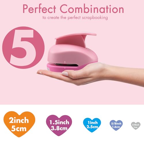MyArTool 2 Inch Heart Paper Punch - Press Down to Punch Out a Clean, Even Heart Every Time - Perfect for Adding Detail to Gift Tags, Greeting Cards, and DIY Party Decorations - Image 3