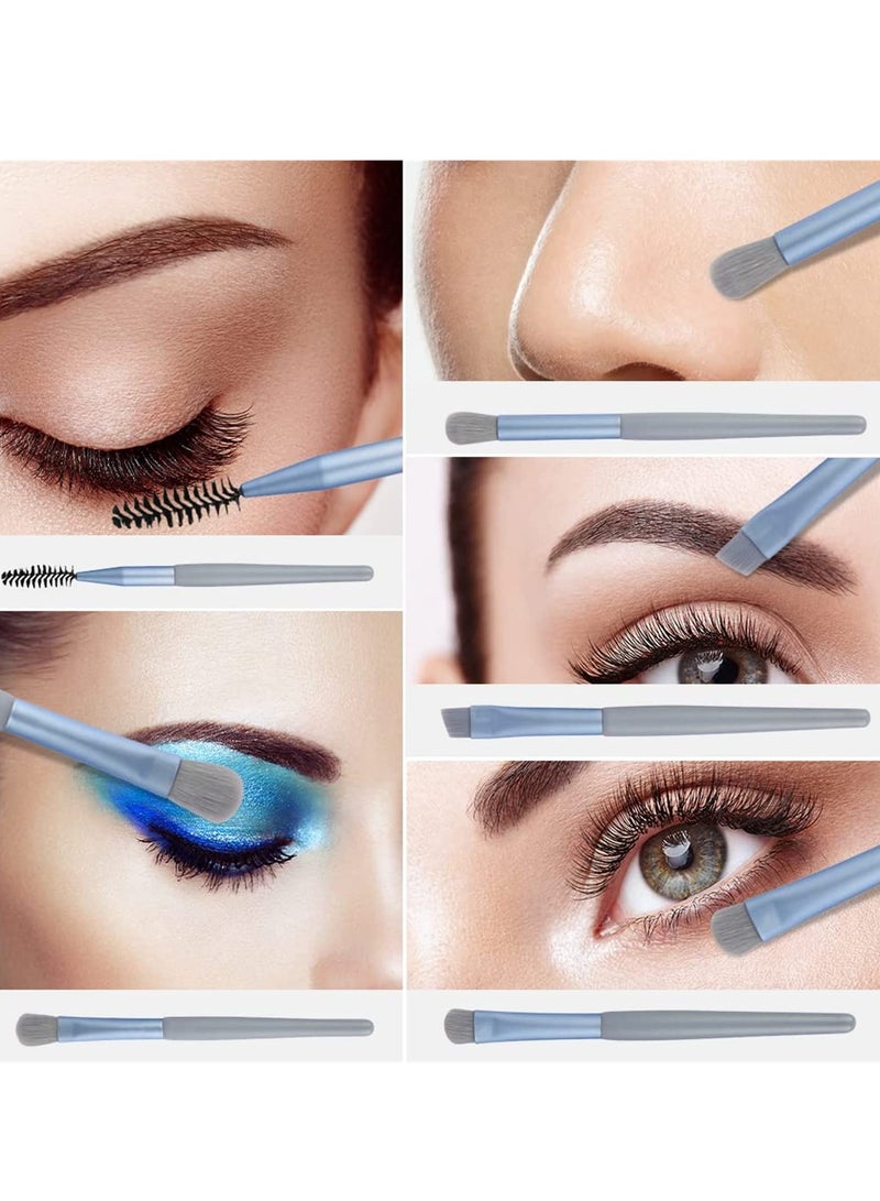 AROAQ Makeup Brush Set, 8 Pcs Travel Cosmetic Brushes Kit, Durable Foundation Contour Concealer Blusher Brush Set, Portable Soft Make-up Brush Set For Face Foundation, (Green + Envelope Bag) - Image 4