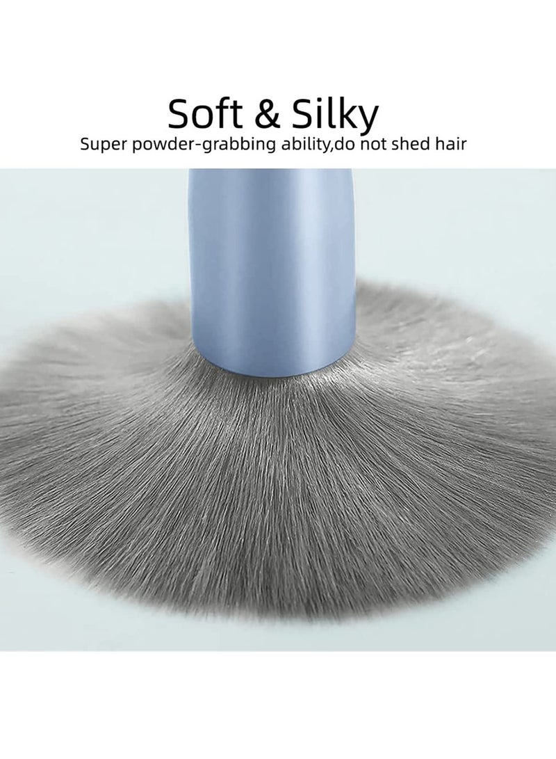 AROAQ Makeup Brush Set, 8 Pcs Travel Cosmetic Brushes Kit, Durable Foundation Contour Concealer Blusher Brush Set, Portable Soft Make-up Brush Set For Face Foundation, (Green + Envelope Bag) - Image 3