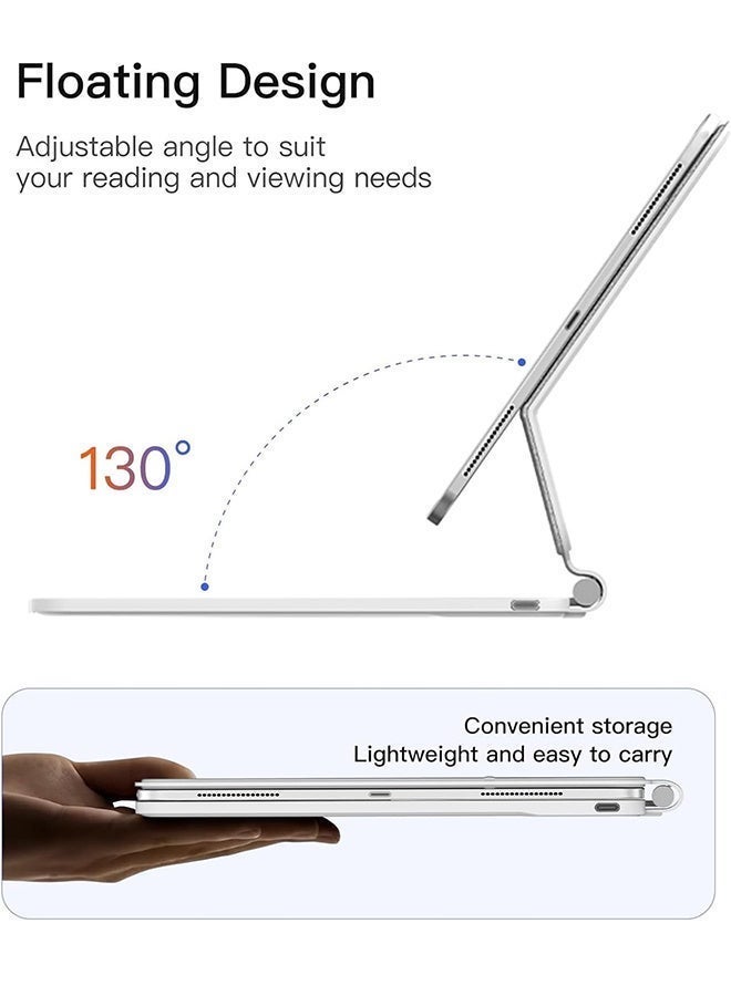 ريماكس لوحة مفاتيح ماجيك (عربية وإنجليزية) لأجهزة iPad Air 10.9 بوصة (الجيل الثالث/الثاني) وiPad Air الجيل الخامس/الرابع وiPad Pro 10.9 بوصة (الجيل الأول/الثاني/الثالث/الرابع)، مزودة بحافظة لوحة مفاتيح وحامل مغناطيسي، ومؤشر لمستوى البطارية، ولوحة لمس متعددة اللمس، وإضاءة خلفية بسبعة ألوان، وقلم لمس مجاني. - Image 3