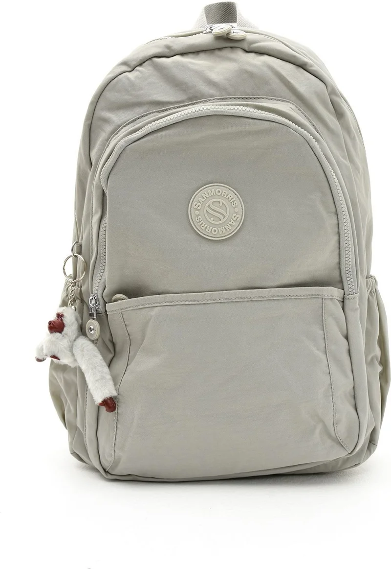 Çanta Trend Bag Trend Sanmorris Unisex Water Resistant Crinkle Fabric Multi Compartment Large Size School and Backpack Bag