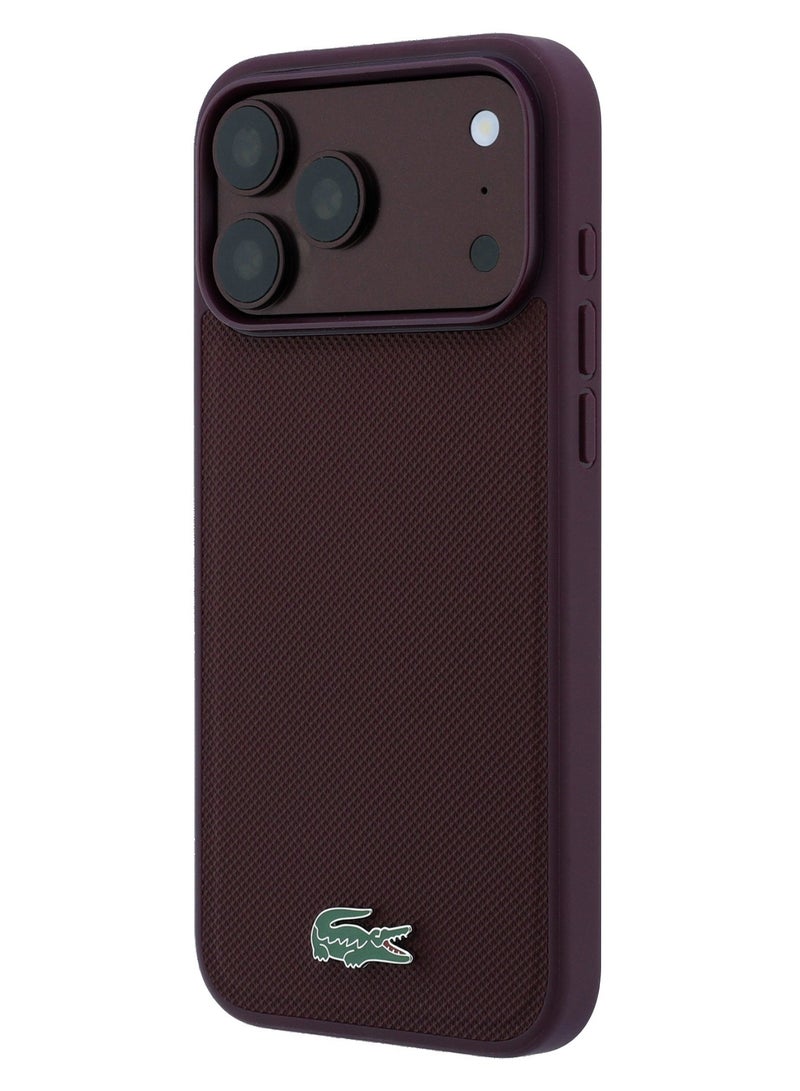 LACOSTE iPhone 18 Pro MagSafe Hard Case with Petit Pique Texture and Lacquered Metal Logo - Image 2