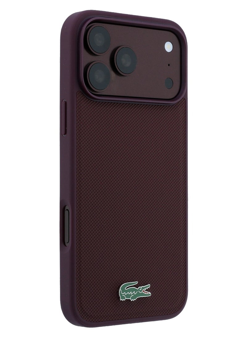 LACOSTE iPhone 18 Pro MagSafe Hard Case with Petit Pique Texture and Lacquered Metal Logo - Image 4