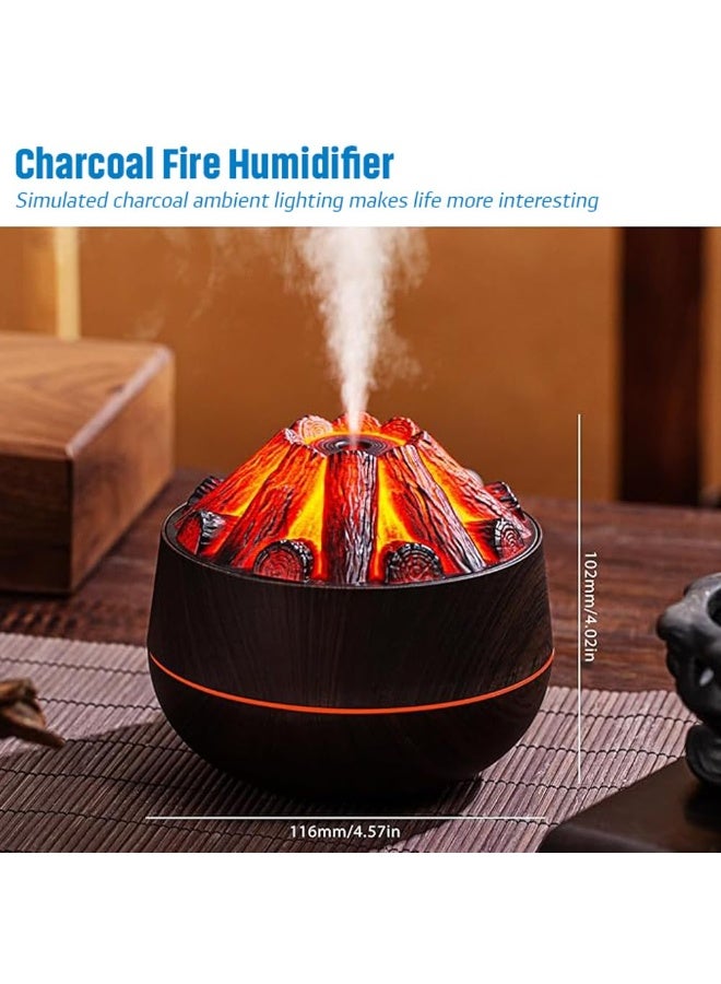 Mini Simulated Charcoal Fire Humidifier, 300ml Cool Mist Desktop Air Humidifier - Image 2