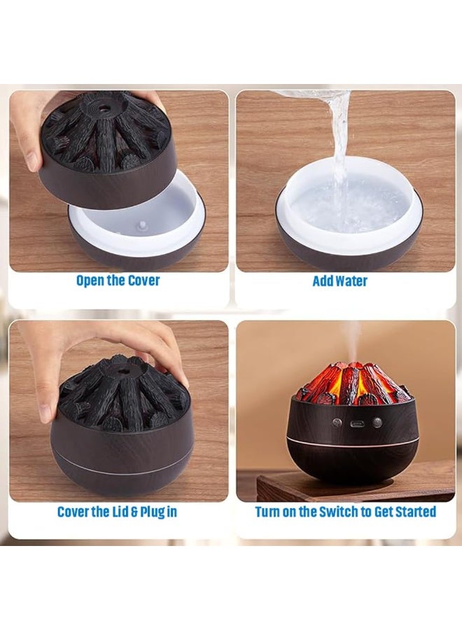 Mini Simulated Charcoal Fire Humidifier, 300ml Cool Mist Desktop Air Humidifier - Image 3