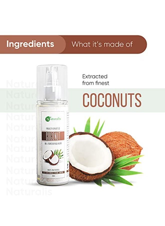 Naturalis - Essence Of Nature Fractionated Coconut Carrier Oil Natural Skin Moisturizer, Therapeutic, Odorless, 200 Ml - Image 1