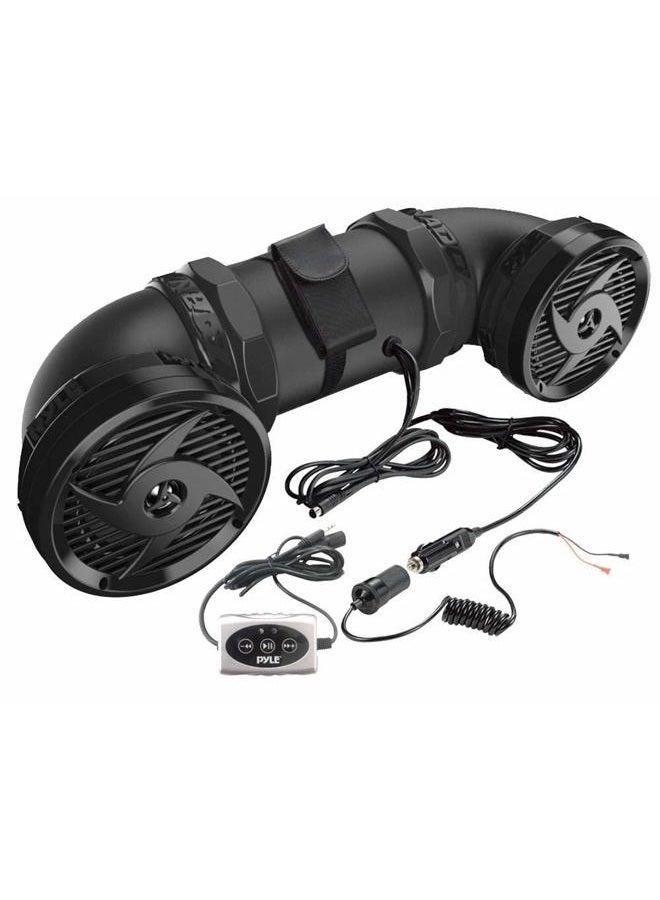 Pyle Waterproof Marine ATV Powered Speakers - 500W UTV Bluetooth Sound System All-Terrain Sound ATV Speakers w/ AUX 3.5mm, 6.5” Dual Audio Sound System for Car, Boat, Golf Carts & Jetski PLATV550BT - Image 1