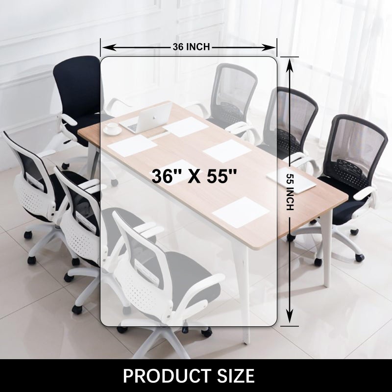 Kuyal Clear Chair mat for Hardwood Floor 36 x 55 inches Transparent Floor Mats Wood/Tile Protection Mat for Office & Home (36" X 55" Rectangle) - Image 3