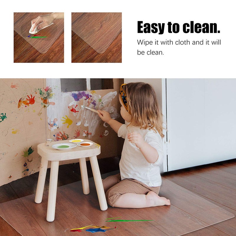 Kuyal Clear Chair mat for Hardwood Floor 36 x 55 inches Transparent Floor Mats Wood/Tile Protection Mat for Office & Home (36" X 55" Rectangle) - Image 4