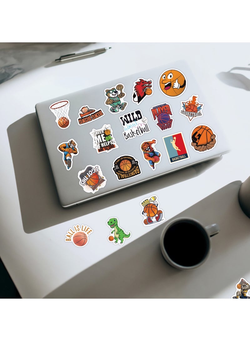 ملصقات كرة السلة 100 قطعة من ملصقات كرة السلة الرياضية لزجاجات المياه ودفاتر كرة السلة وهدايا كرة السلة للأولاد والبنات وهدايا كرة السلة للأولاد المراهقين - Image 4