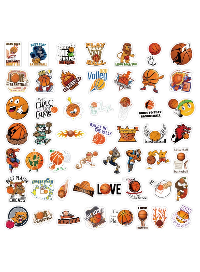 ملصقات كرة السلة 100 قطعة من ملصقات كرة السلة الرياضية لزجاجات المياه ودفاتر كرة السلة وهدايا كرة السلة للأولاد والبنات وهدايا كرة السلة للأولاد المراهقين - Image 3