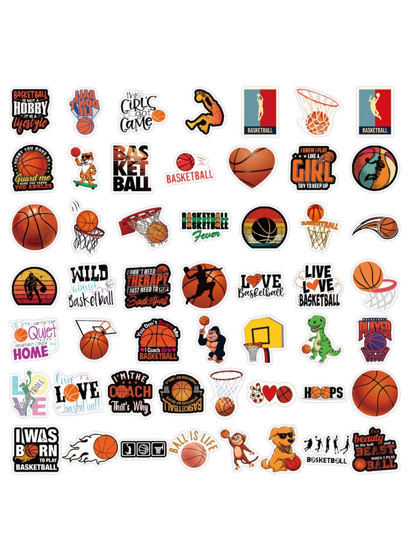 ملصقات كرة السلة 100 قطعة من ملصقات كرة السلة الرياضية لزجاجات المياه ودفاتر كرة السلة وهدايا كرة السلة للأولاد والبنات وهدايا كرة السلة للأولاد المراهقين - Image 2