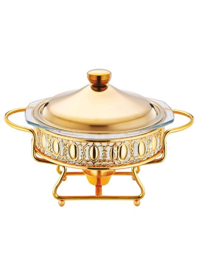 NKX - Round Glass Buffet Stove Food Warming Container - Image 1