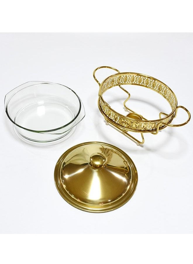NKX - Round Glass Buffet Stove Food Warming Container - Image 1