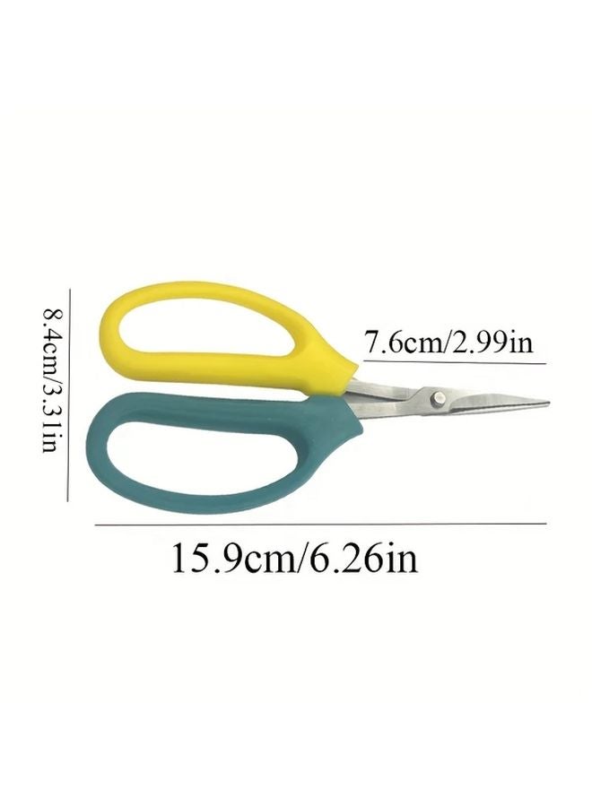 Straight Model Stainless Steel Pruning Shears Dual Color Ambidextrous Garden Scissors For Fruit Vine Flower Cutting - Image 4
