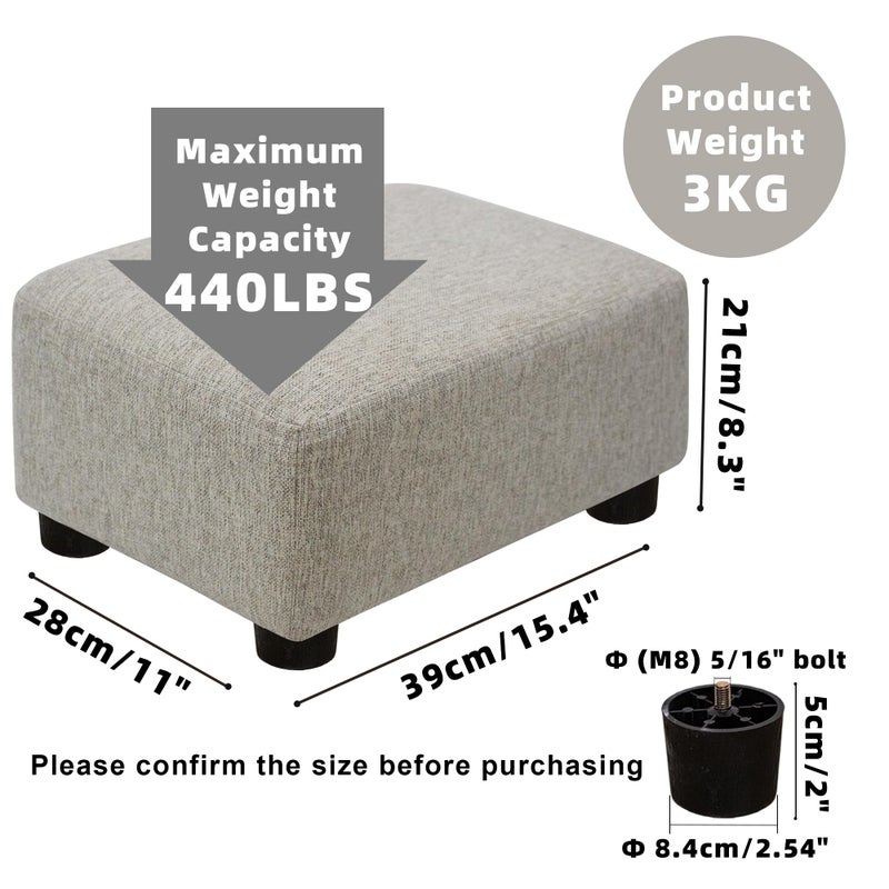 CAROLMADE Small Foot Stool Ottoman Footstool with Legs Under Desk Footrest for Living Room Bedroom and Office,Linen-Beige - Image 3