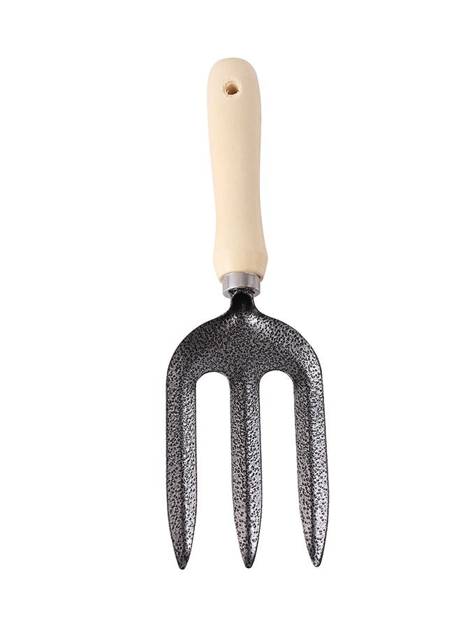 لوازم شوكة يدوية للحديقة من الستانلس ستيل ومقبض خشبي، شوكة يدوية تقليدية للحديقة مع مقبض مريح من خشب الرماد للأعشاب الضارة والحفر والزراعة - Image 1