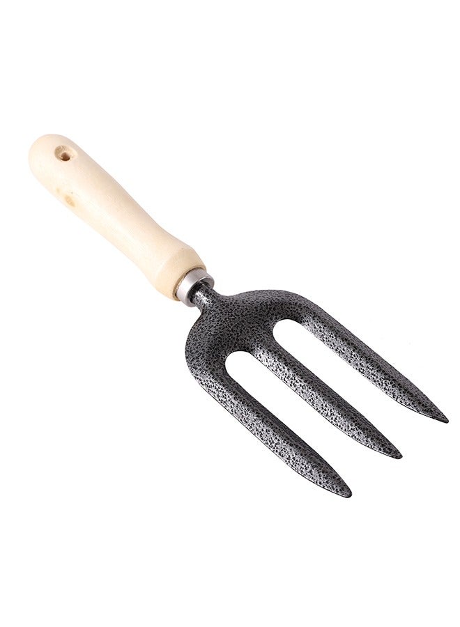 لوازم شوكة يدوية للحديقة من الستانلس ستيل ومقبض خشبي، شوكة يدوية تقليدية للحديقة مع مقبض مريح من خشب الرماد للأعشاب الضارة والحفر والزراعة - Image 3