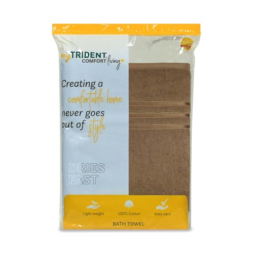 MYTRIDENT Bath Towel for Men/Women - Comfort Living, Quick Drying, Travel Friendly - 1 Piece Large Size 100% Cotton 400 GSM (70cmsx140cms) - Brown - Image 4