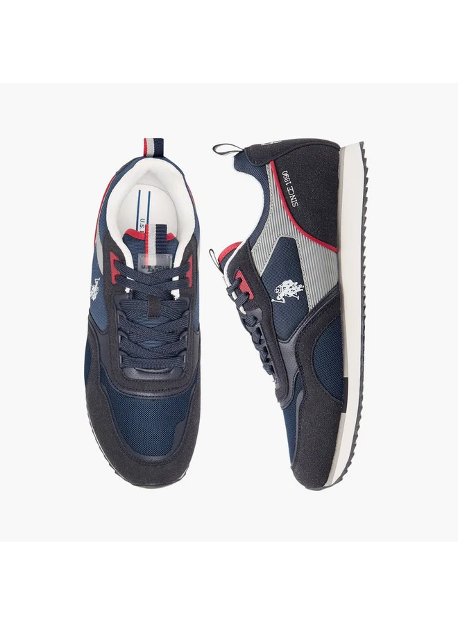 U.S. Polo Assn. Men's Logo Detail Sneakers with Lace-Up Closure