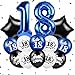 TagreSpike Happy 18th Birthday Balloons Decorations 32 Inch Foil Number 18 Star Balloons Funny Navy Blue Black White Hello 18th Birthday Latex Balloons for Girls Boys 18 Years Old Bday Anniversary Party Supplies - Image 2