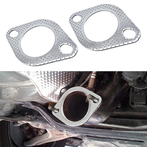 Kutyun 2PCS Car Exhaust Gasket, Ultra Seal 2-Bolt 3-Inch Exhaust Flange Gasket Standard Exhaust Gaskets, High Temp Exhaust Flange Gaskets Car Accessories (3IN) - Image 1