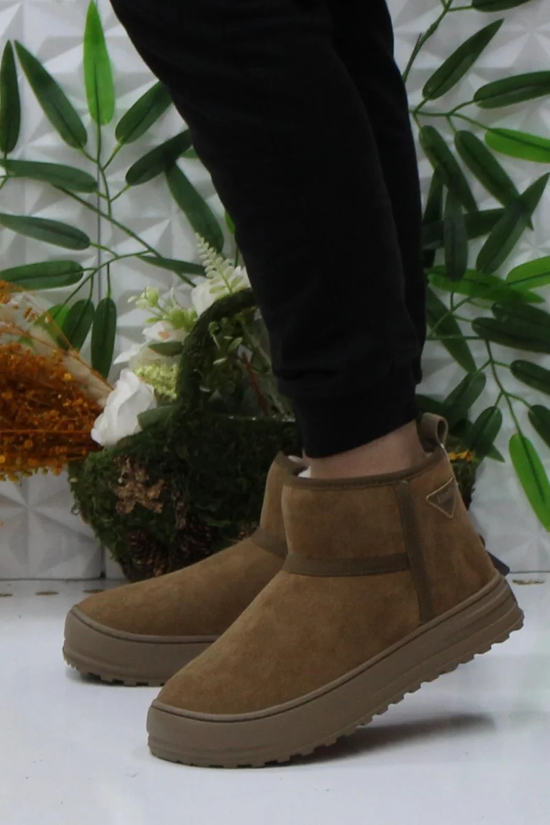 كينتيكس Saro Brown Comfortable Faux Fur Lined Short Women's Boots