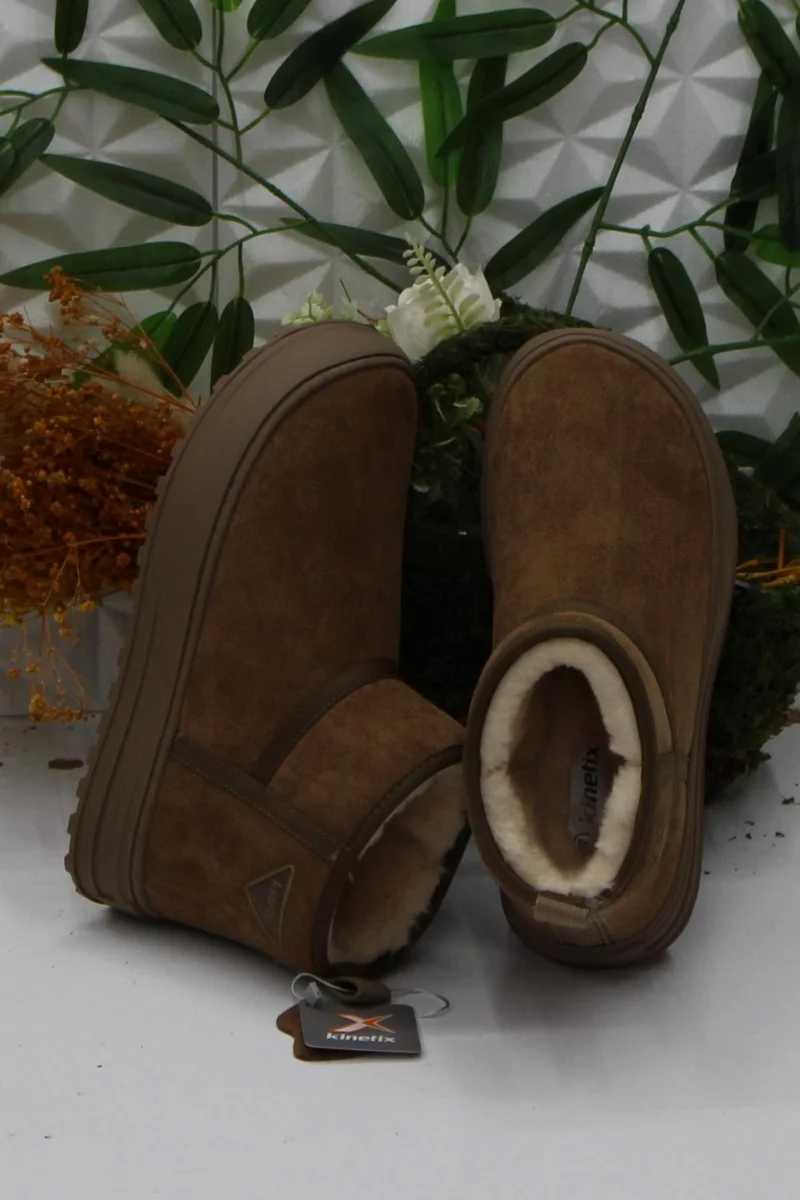 كينتيكس Saro Brown Comfortable Faux Fur Lined Short Women's Boots