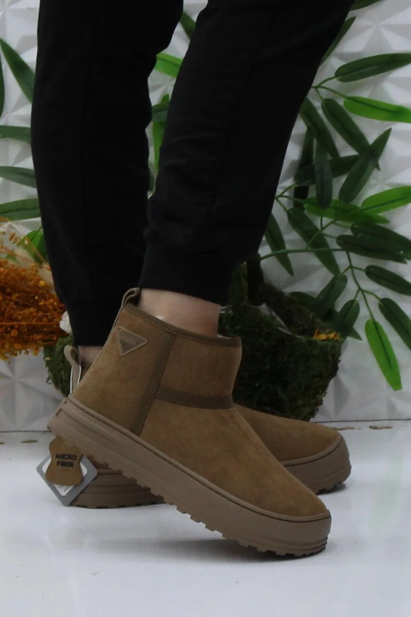 كينتيكس Saro Brown Comfortable Faux Fur Lined Short Women's Boots