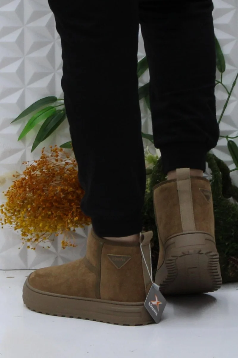 كينتيكس Saro Brown Comfortable Faux Fur Lined Short Women's Boots