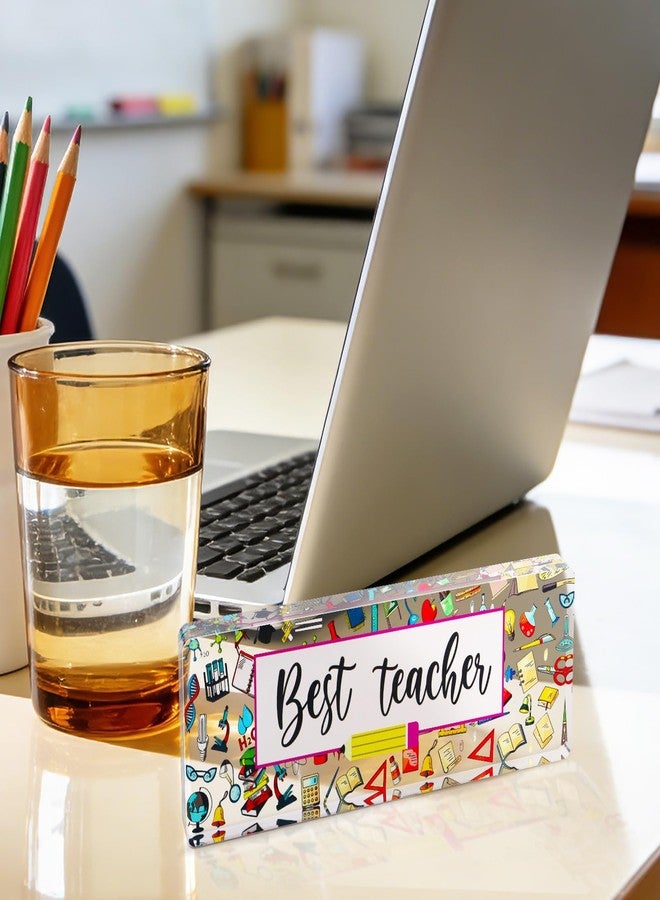 HWING Teacher Gifts for Women Men,Teacher Appreciation Tabletop Decor Plaque,Classroom Office Desk Decoration,Back to School Thank You Birthday Graduation Gifts for Teachers Educators Mentor - Image 4