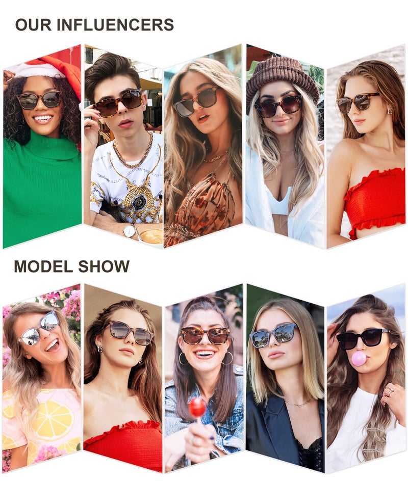 SOJOS Classic Square Polarized Sunglasses Womens Mens Retro Trendy UV400 Sunnies SJ2050, Dark Tortoise/Grey - Image 3