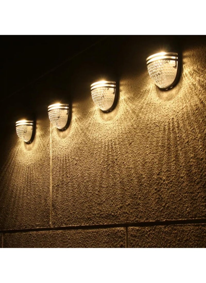 BLUE CORAL 4 Pack Home Lighting Solar Decorative Light Dustproof 2800-3200k Solar Wall Light Outdoor Lighting Ip54 Waterproof Solar Corridor Lamp  - Image 2