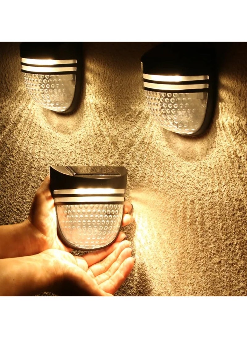 BLUE CORAL 4 Pack Home Lighting Solar Decorative Light Dustproof 2800-3200k Solar Wall Light Outdoor Lighting Ip54 Waterproof Solar Corridor Lamp  - Image 3